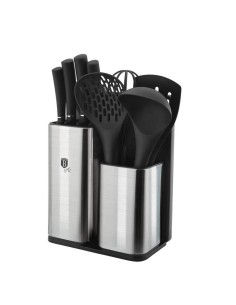 Set cutite otel inoxidabil in suport cu tocator,12 piese,...