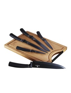 Set cutite otel inoxidabil, 6 piese, cu tocator din...