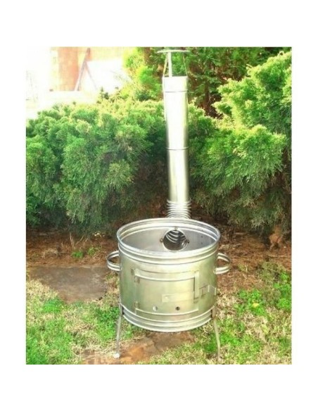 Soba pentru ceaun/tuci, inox, burlan, cot, 31x51 cm, Perfect Home