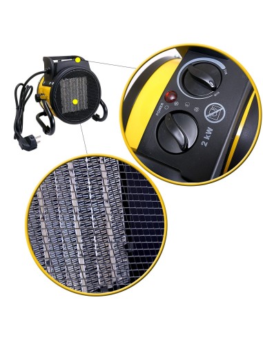 Incalzitor electric ceramic PTC 2000 W, 197 m?/h