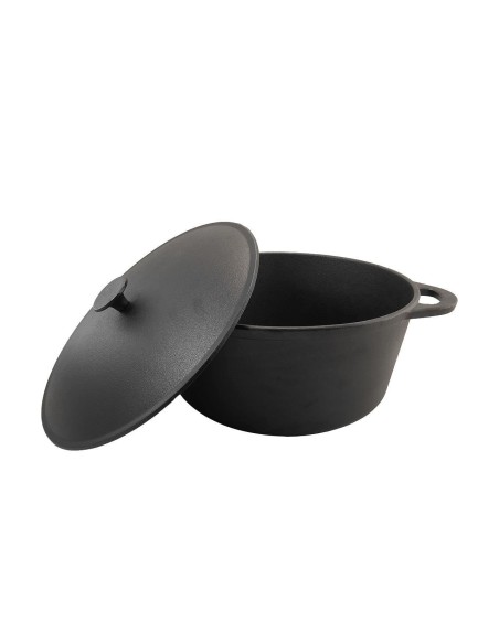 Oala de fonta cu capac, rotunda, 10 L, Perfect Home