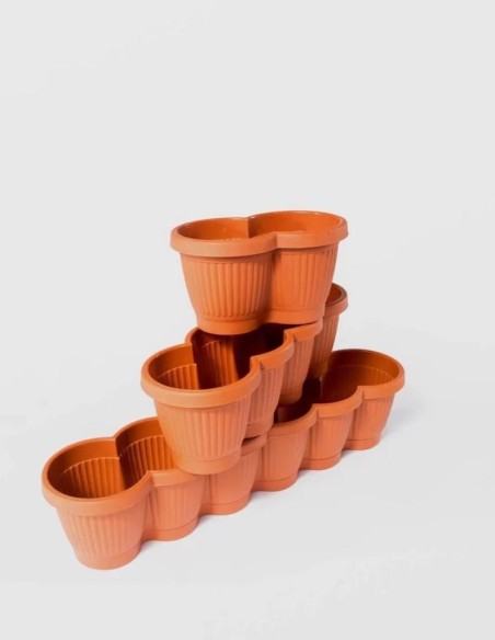 Jardiniera bella cu tavita, STERK, 25X15X15 cm, Plastic Maro