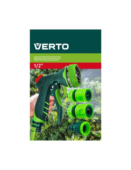 Pistol stropit gradina, cu accesorii, 7 moduri, 1/2", Verto