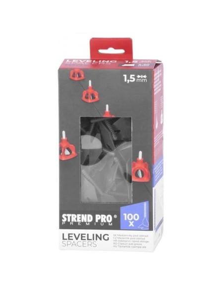 Set distantiere pentru sistem de nivelare si aliniere a placilor ceramice, LS122, gri, 100 buc, 1.5 mm