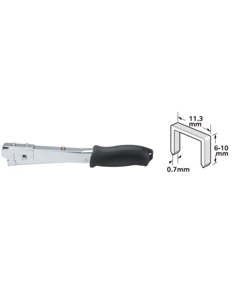 Capsator stil ciocan, capse tip J 6-10 mm, 0.7 mm, Strend Pro