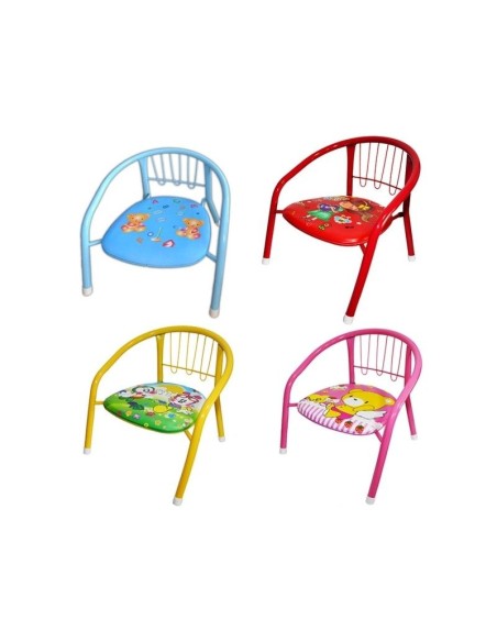 Scaunel pentru copii din metal , imprimeu desene pe sezut , inaltime 55 cm , Albastru , Robentoys