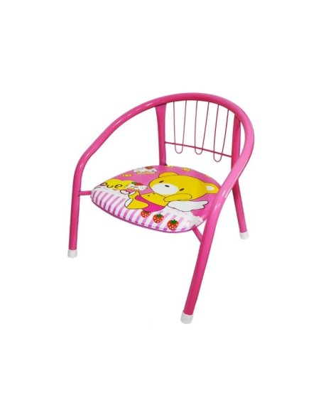Scaunel pentru copii din metal , imprimeu desene pe sezut , inaltime 55 cm , Roz, Robentoys