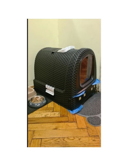 Litiera cu acoperis, usa batanta, filtru, antracit, 51x38x40 cm, Strend Pro