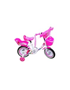 Bicicleta pentru fete, cadru metalic, LED, scaun papusi,...