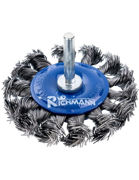 Perie sarma otel, circulara, cu toroane, cu tija, 75 mm, Richmann