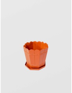 Ghiveci Rustic cu Tava, 8L, STERK, 26X32 cm, Plastic Maro