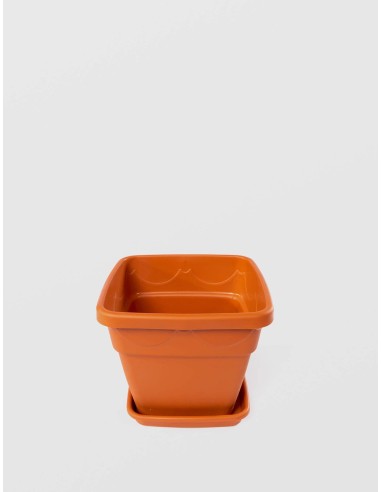 Ghiveci Patrat cu Tava, STERK, 25x21cm, Plastic...