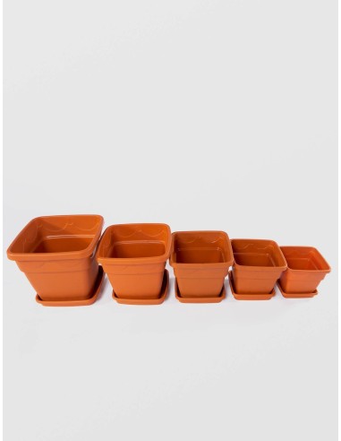 Ghiveci Patrat cu Tava, STERK, 25x21cm, Plastic...