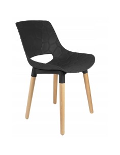 Scaun bucatarie/living, PP, lemn, max 130 kg, negru,...
