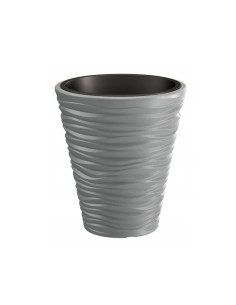 Ghiveci decorativ de flori, rotund, gri, 18/37 L,...