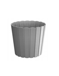 Ghiveci decorativ de flori, rotund, gri, 3.9 L, 19.9x17.9...