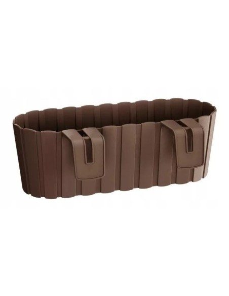 Jardiniera decorativa, suport plastic, maro, 4.9 L, 38.3x21.2x13 cm, Boardee Hook