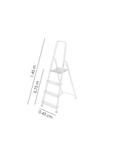 Scara aluminiu, 3 trepte,?platforma, max 125 kg, 1.45 m, Drabest