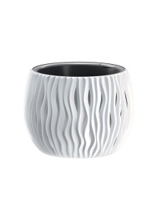 Ghiveci decorativ de flori, rotund, alb, 2.3 L, 23.8x16.1...