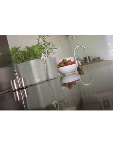 Ghiveci decorativ de flori, dublu, gri, 2.5 L,...