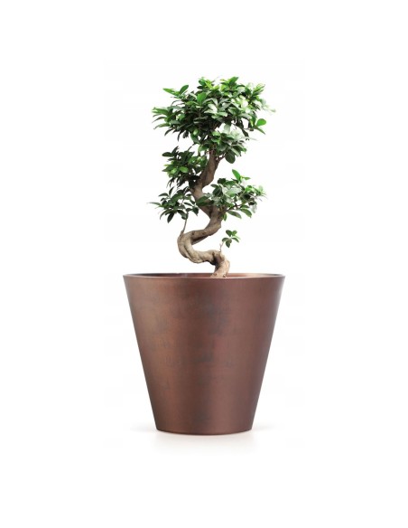Ghiveci decorativ de flori, rotund, cupru, 12 L, 30x28 cm, Tubus Corten