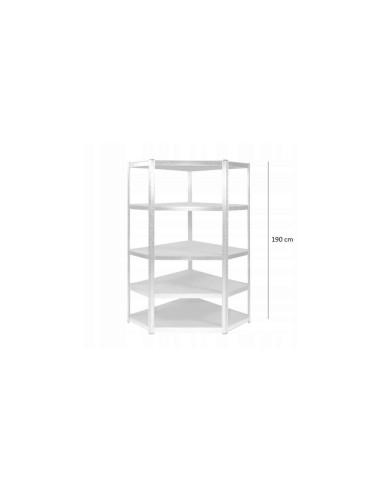 Raft depozitare, de colt, metalic, MDF, 5...