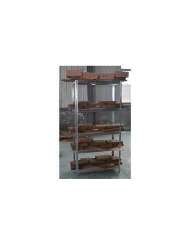 Raft depozitare, de colt, metalic, MDF, 5...