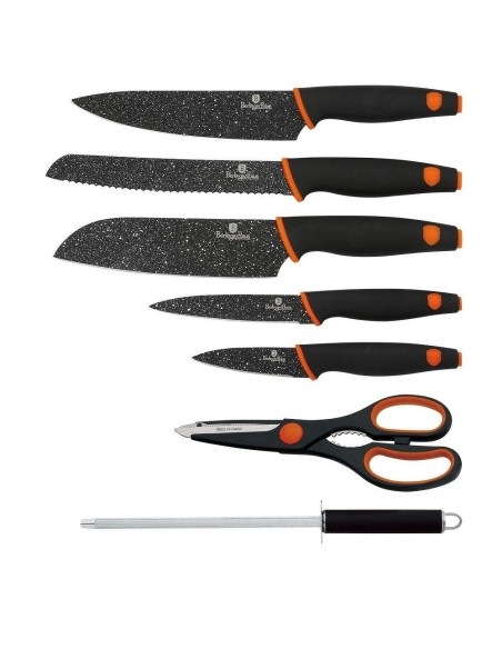 Set de Cutite, 8 piese pe suport, BlackOrange, Berlinger Haus, BH 2117