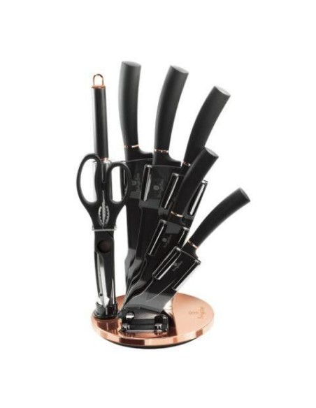 Set de Cutite, 8 piese pe suport, Black Rose, Berlinger Haus, BH 2421