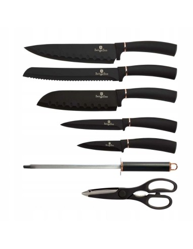 Set de Cutite, 8 piese pe suport, Black Rose,...
