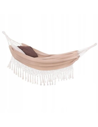 Hamac dublu, cu franjuri si 2 perne, crem, max...
