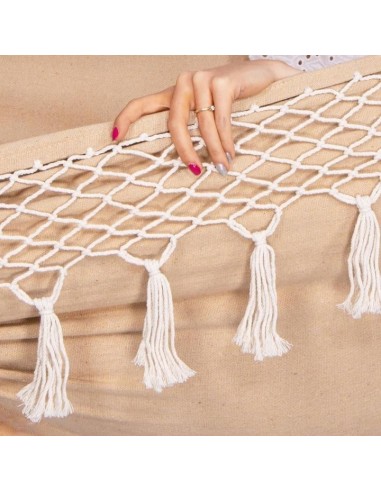 Hamac dublu, cu franjuri si 2 perne, crem, max...