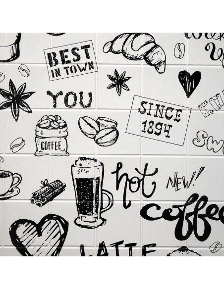 Panou decorativ, PVC, model modern, alb si negru, 96x48.5cm