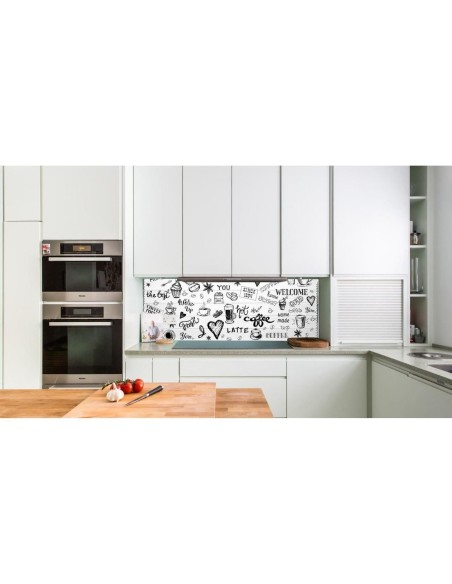 Panou decorativ, PVC, model modern, alb si negru, 96x48.5cm