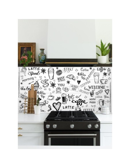 Panou decorativ, PVC, model modern, alb si negru, 96x48.5cm