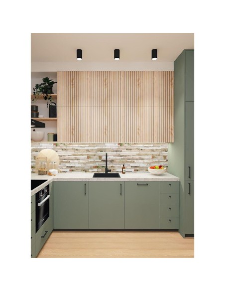 Panou decorativ, PVC, model piatra 3D, flori roz, 96x48.5cm