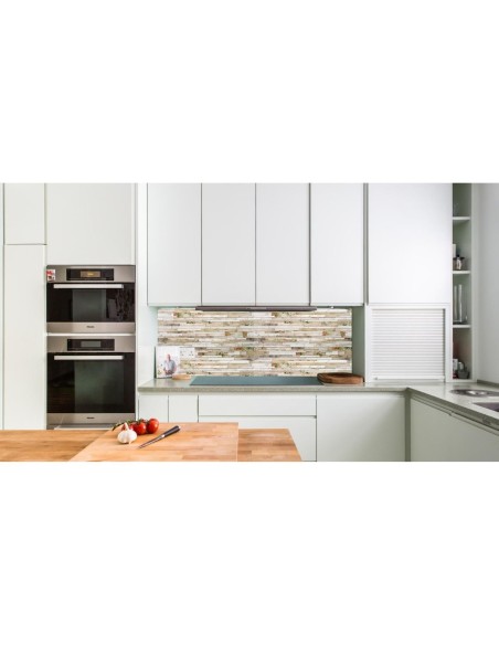 Panou decorativ, PVC, model piatra 3D, flori roz, 96x48.5cm