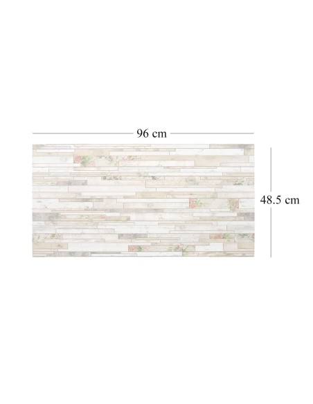 Panou decorativ, PVC, model piatra 3D, flori roz, 96x48.5cm