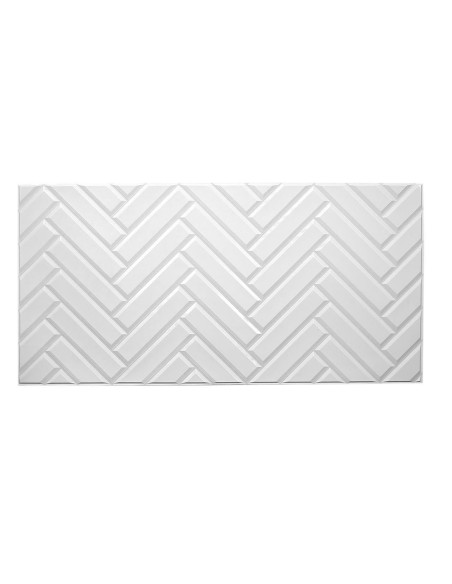 Panou decorativ, PVC, model zig-zag 3D, alb, 96x48.5cm