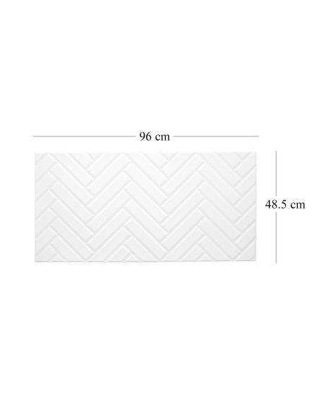 Panou decorativ, PVC, model zig-zag 3D, alb, 96x48.5cm