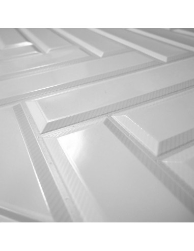 Panou decorativ, PVC, model zig-zag 3D, alb,...