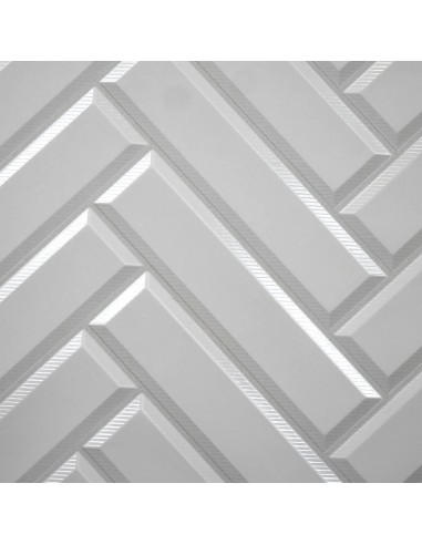 Panou decorativ, PVC, model zig-zag 3D, alb,...