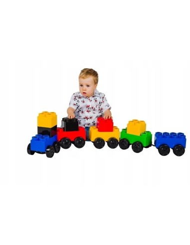 Set constructie cuburi mari, cu roti, 141...