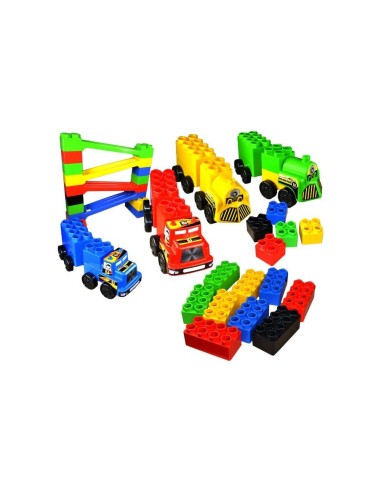Set constructie cuburi mari, cu vehicule, 103...