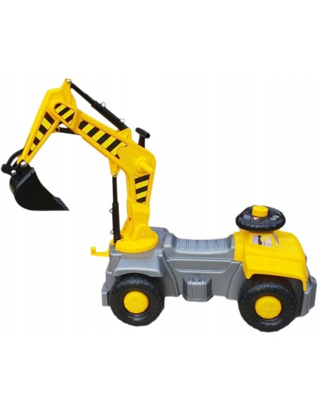 Camion pentru copii, cu excavator rotativ Pick Up, fara pedale, Galben, 75 x 36 x 80 cm