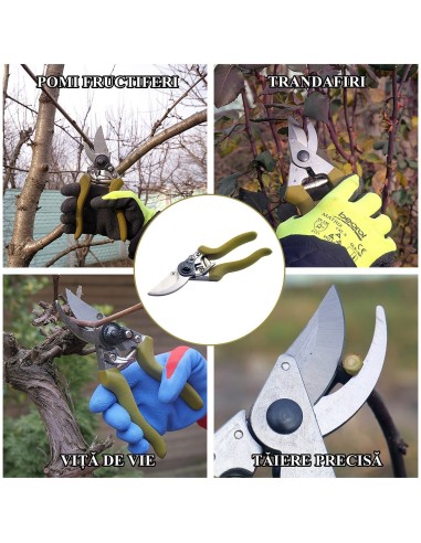 Foarfeca gradina, otel SK5, tip bypass, 21.5...