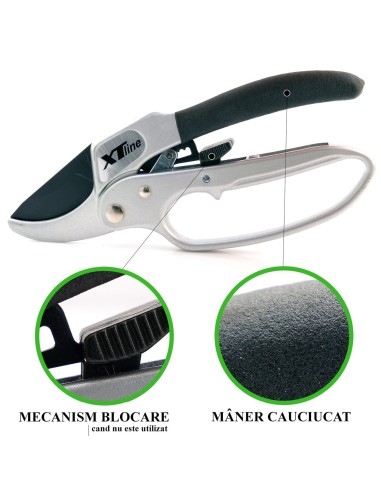 Foarfeca gradina, tip ghilotina, cu clichet,...