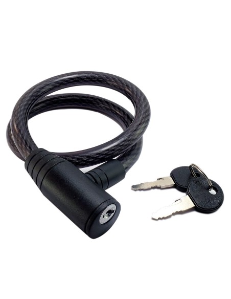 Lacat antifurt pentru bicicleta, cablu din otel acoperit in PVC 12x650mm + 2 chei