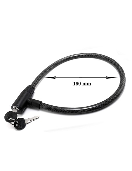 Lacat antifurt pentru bicicleta, cablu din otel acoperit in PVC 12x650mm + 2 chei