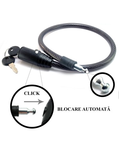 Lacat antifurt pentru bicicleta, cablu din otel...